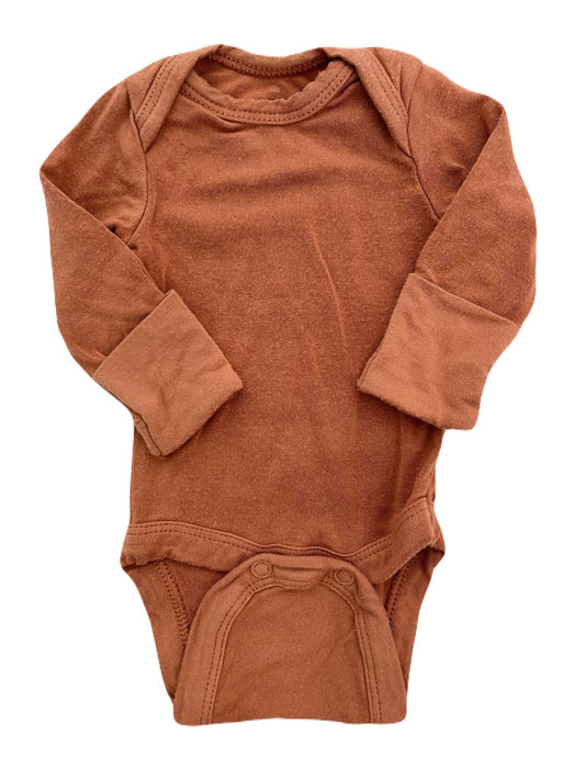 Ploom Baby Bamboo Orange Long-Sleeve Onesie, Premie