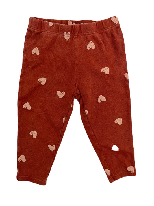 Carters Rust Red Heart Leggings 18m