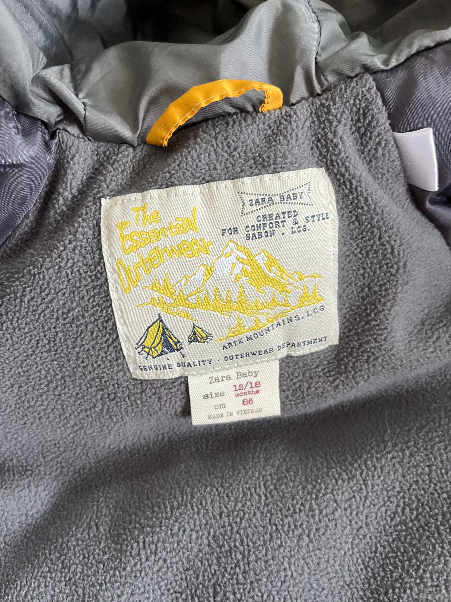 Zara Fleece Lined Puffer Jacket 24m