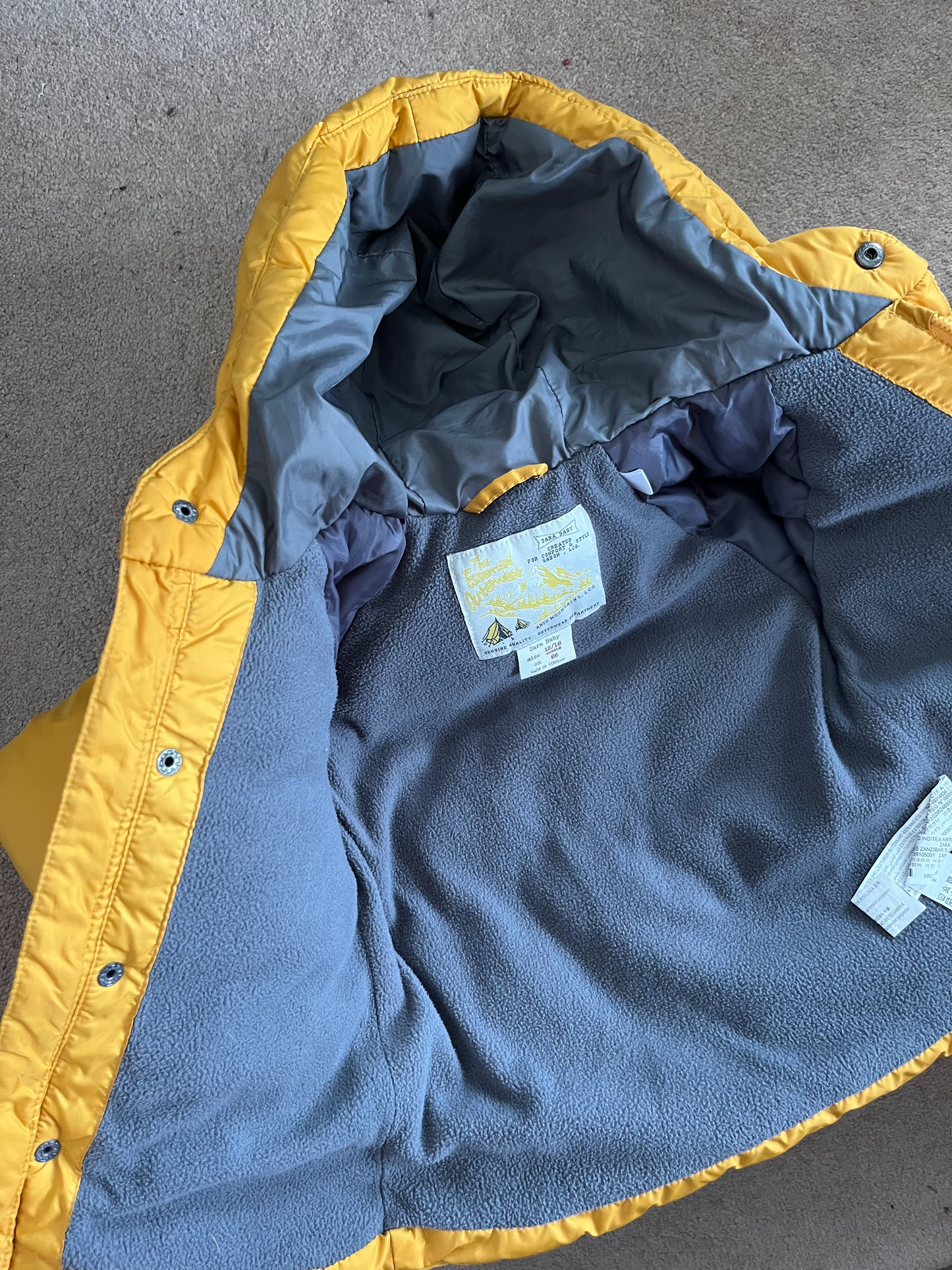Zara Fleece Lined Puffer Jacket 24m