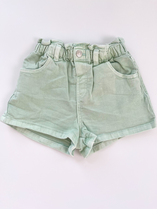ZARA Green Denim Shorts 18-24m