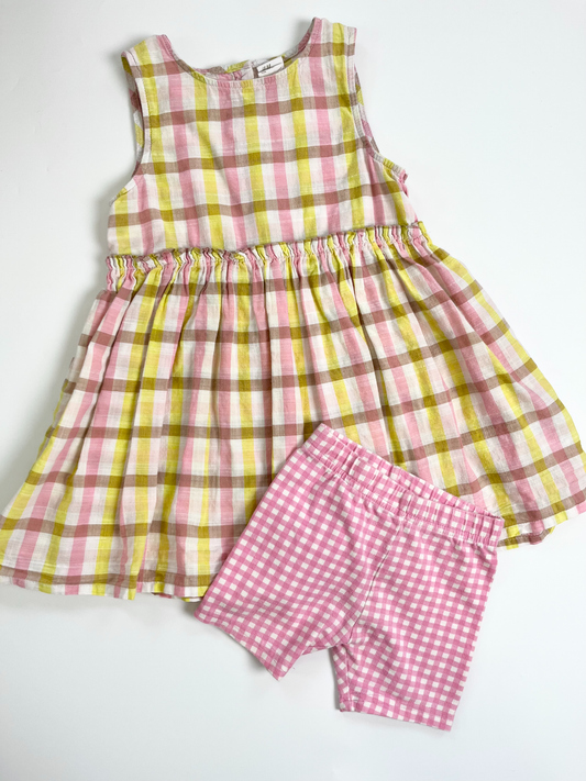 H&M Dress & George Bike Shorts 12-18m