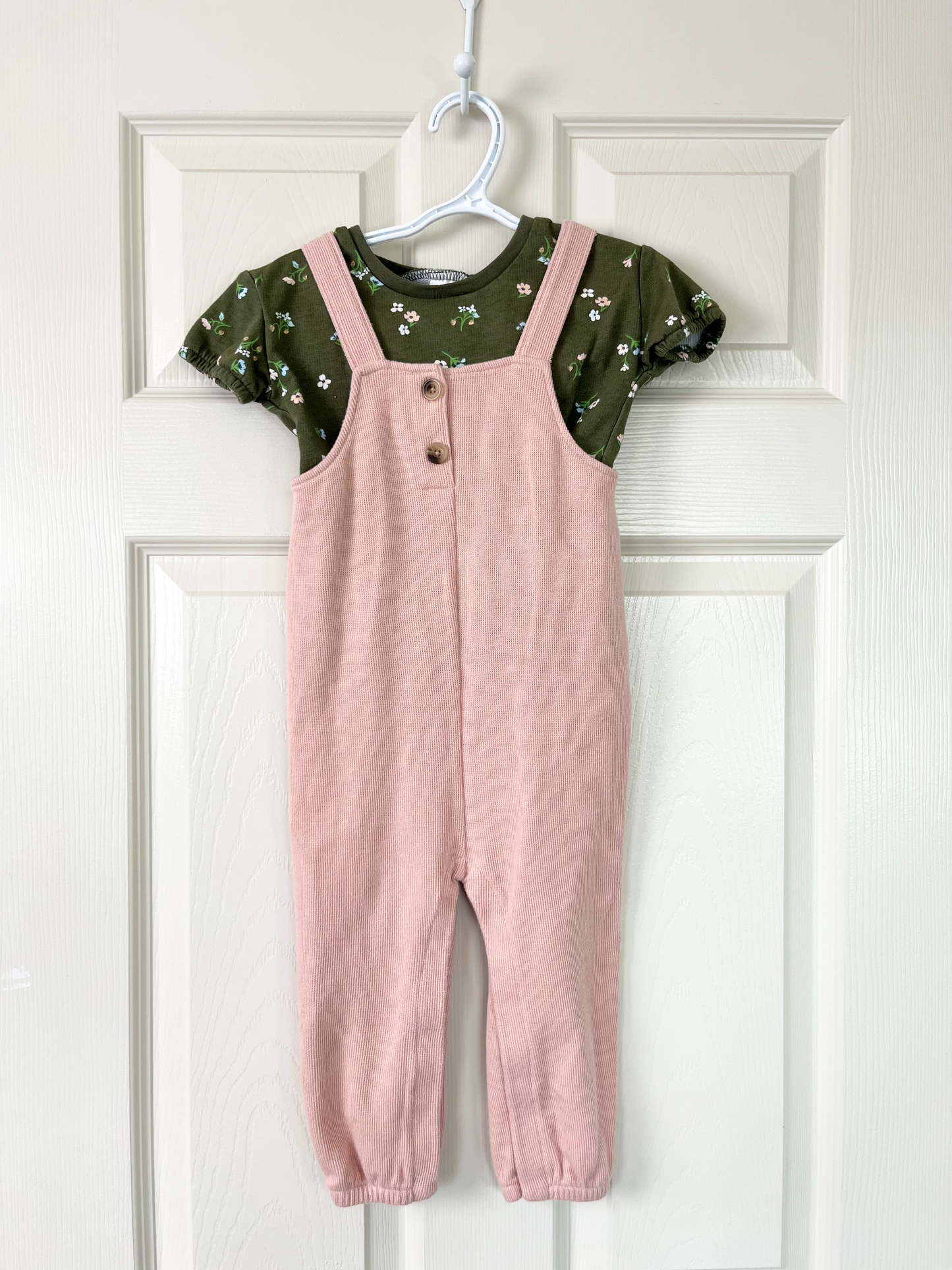 Old Navy Overalls & Carters Shirt 18-24m