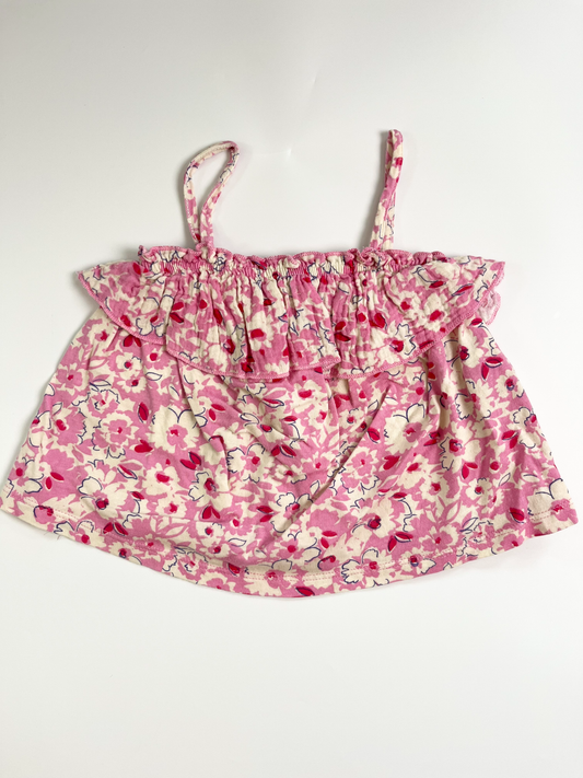 ZARA Pink Floral Tank Top 2-3yrs