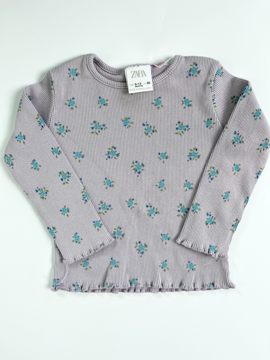 ZARA Ribbed Long Sleeve Shirt 12-18m