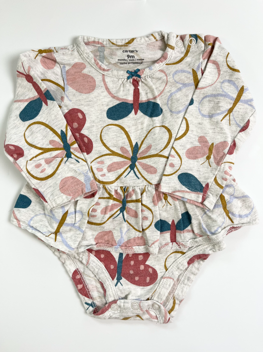 Carters Butterfly Peplum Onesie 9m