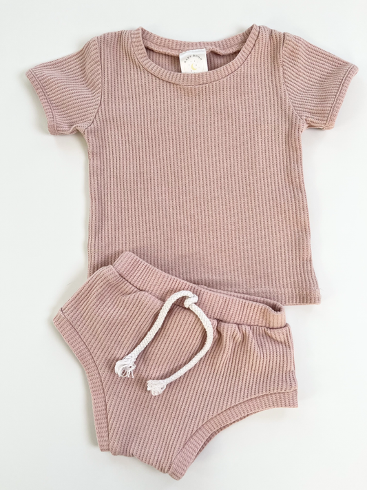 Baby Boho Pink Short Waffle Set 12-18m