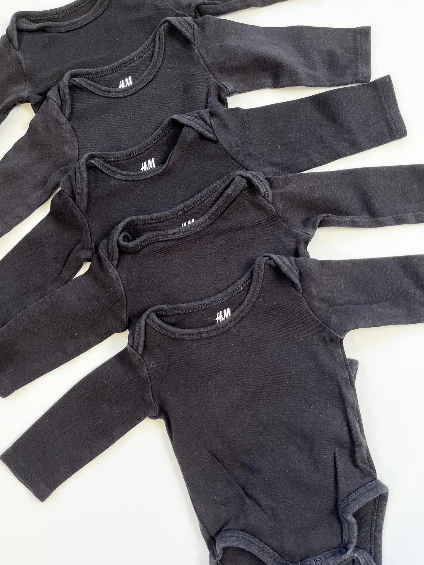 H&M 5-Pack Long-Sleeve Bodysuits Newborn