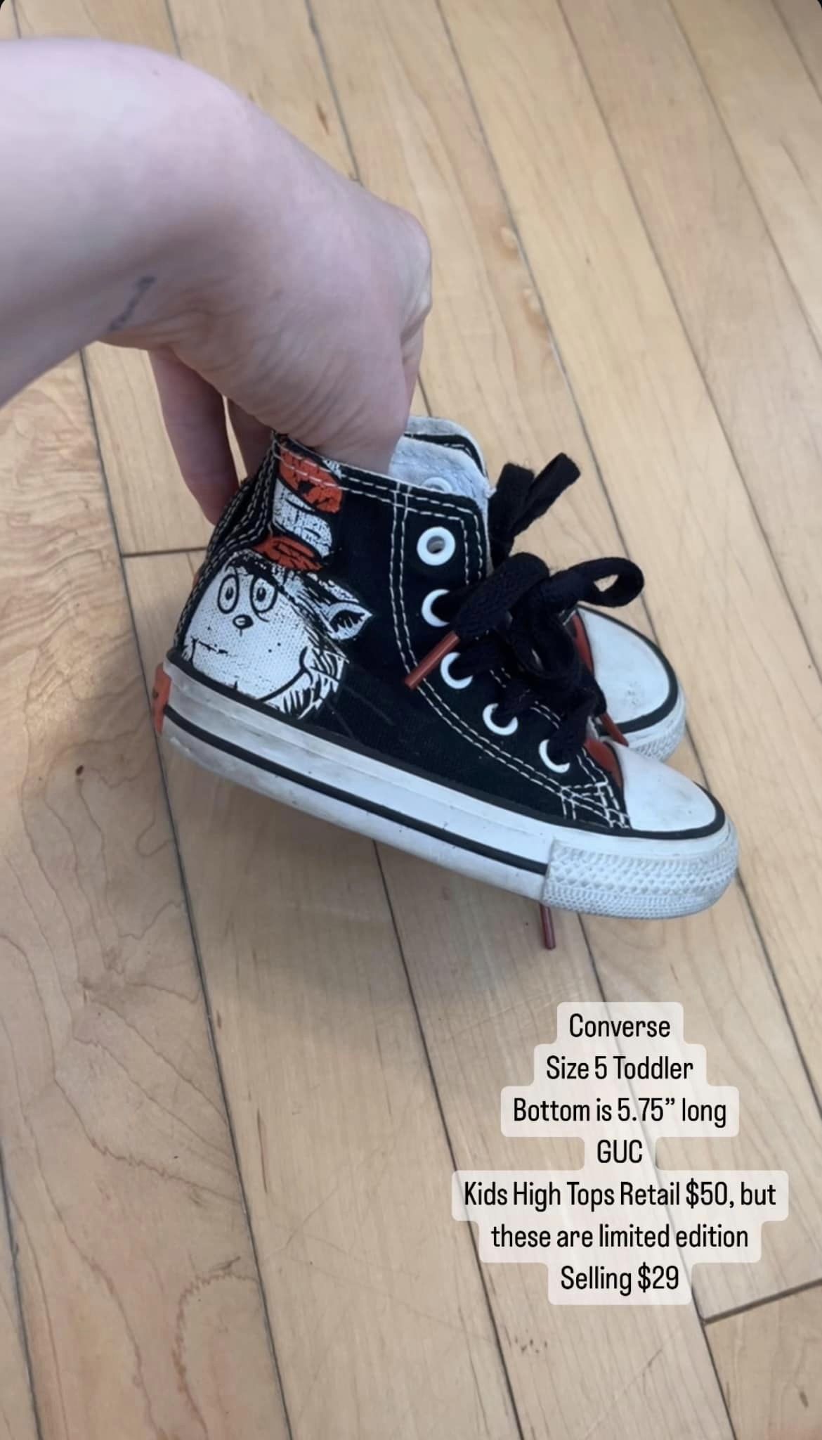 Dr. Seuss Converse - Size 5