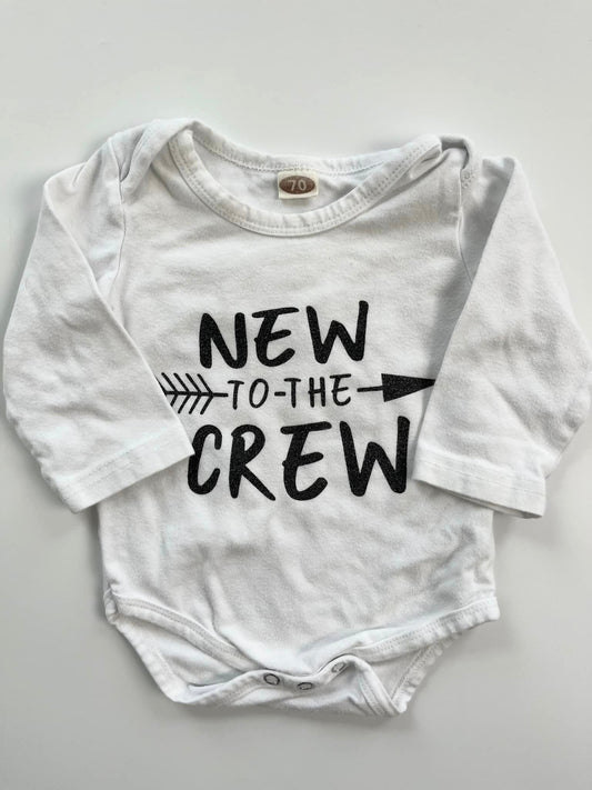 “New to the Crew” Onesie 3-6m
