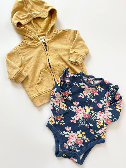 Gymboree Sweater & Little Me Onesie 3-6m