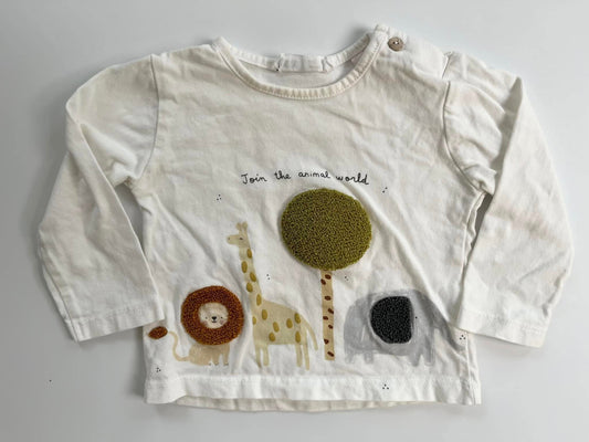 ZARA Animal Long Sleeve Shirt 6-9m