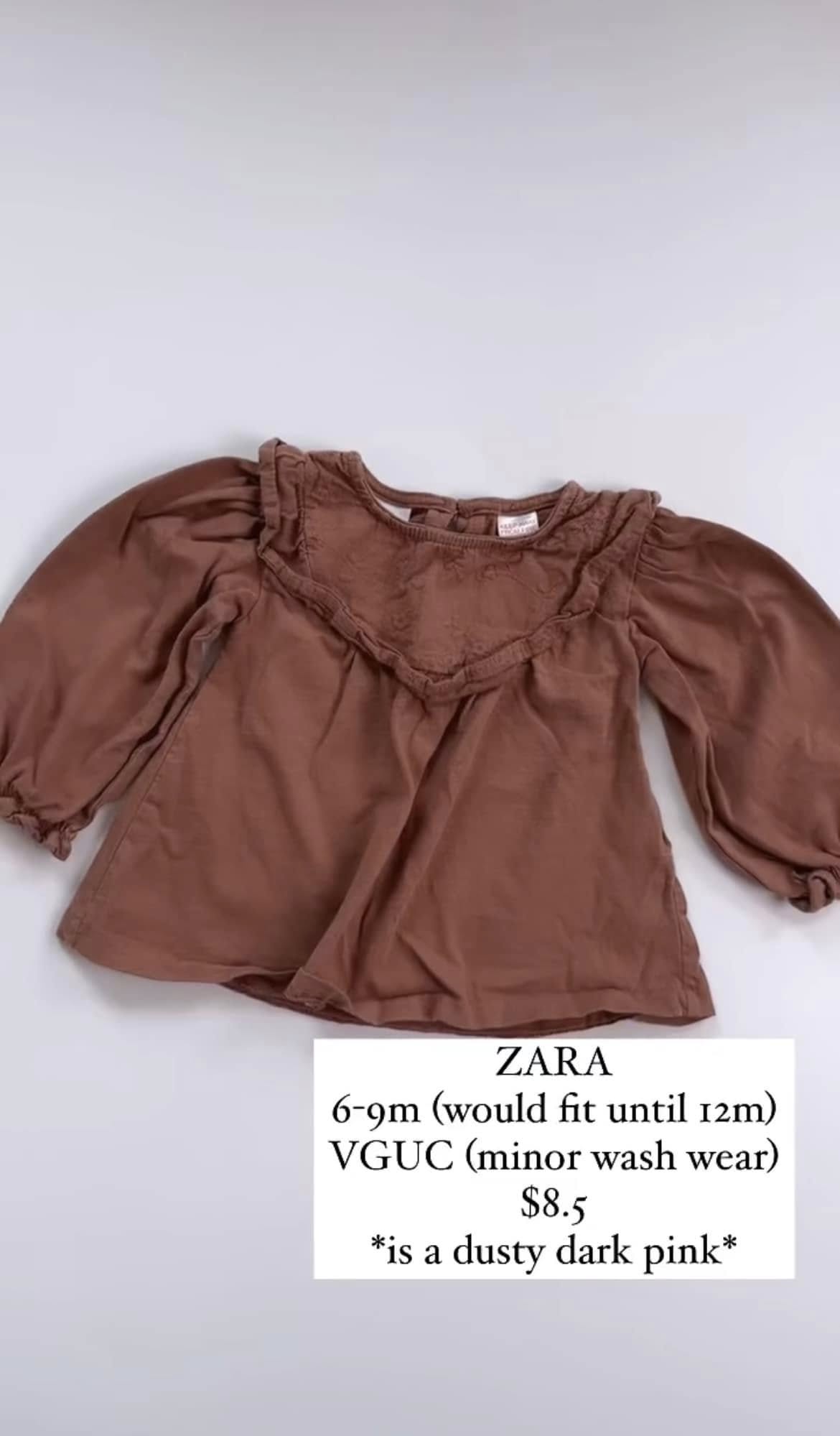 ZARA Long-Sleeve Ruffle Shirt 6-12m