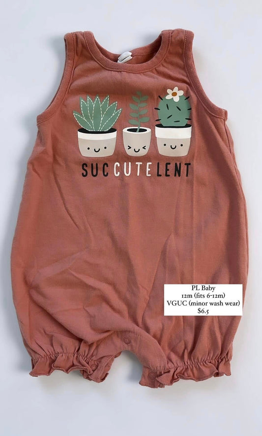 PL Baby Succutelent Shortie Romper 6-12m