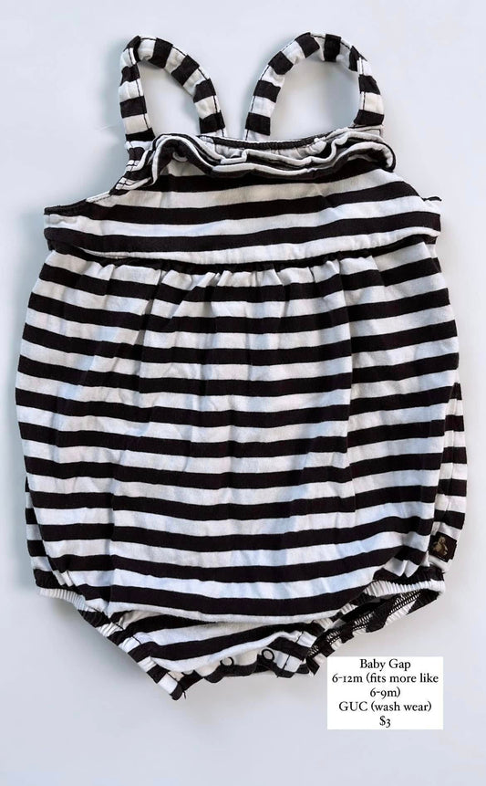 Gap Striped Shortie Romper 6-9m