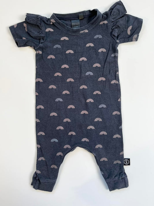 Wooly Doodle Ruffled Bamboo Romper 6-12m
