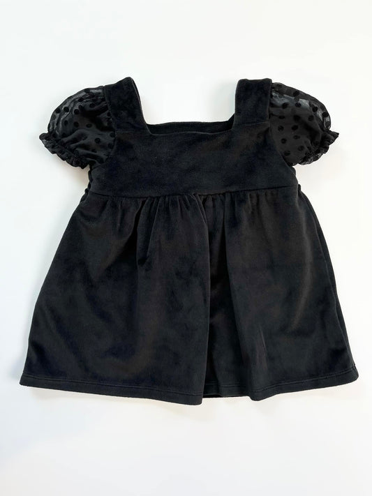 Joe Fresh Black Velvet Dress 6-12m