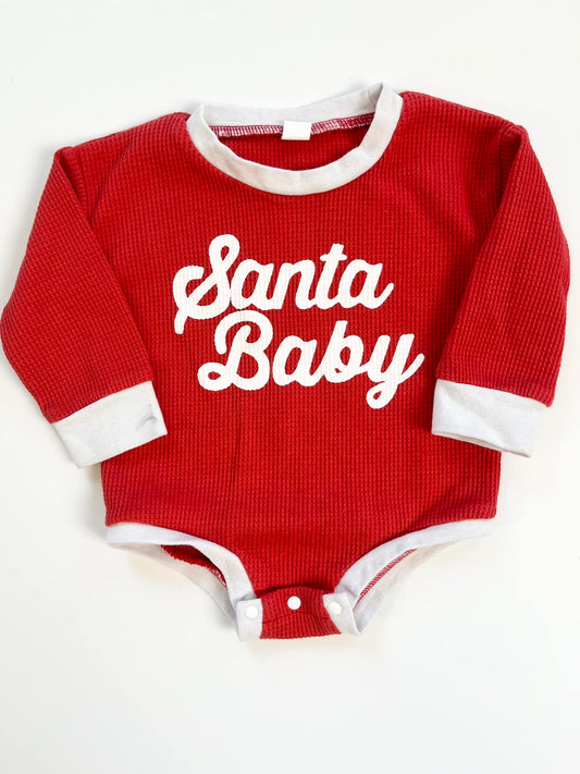 "Santa Baby" Bubble Romper 6-9m