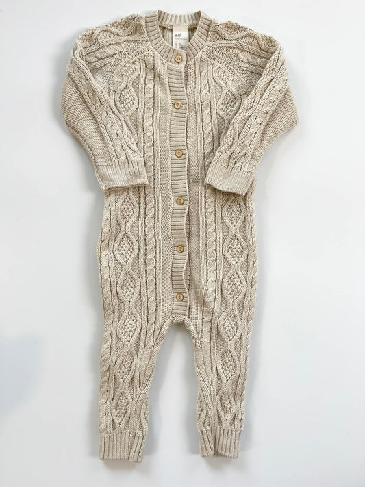 H&M Beige Knit Romper 12m