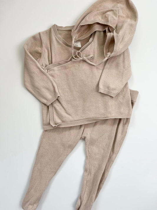 H&M Beige Knit Set 9-12m