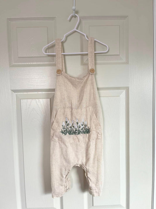 Bee Honey Babies Linen Overalls 12-18m