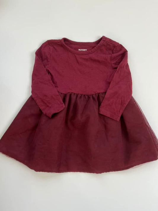 Old Navy Maroon Tutu Dress 12-18m