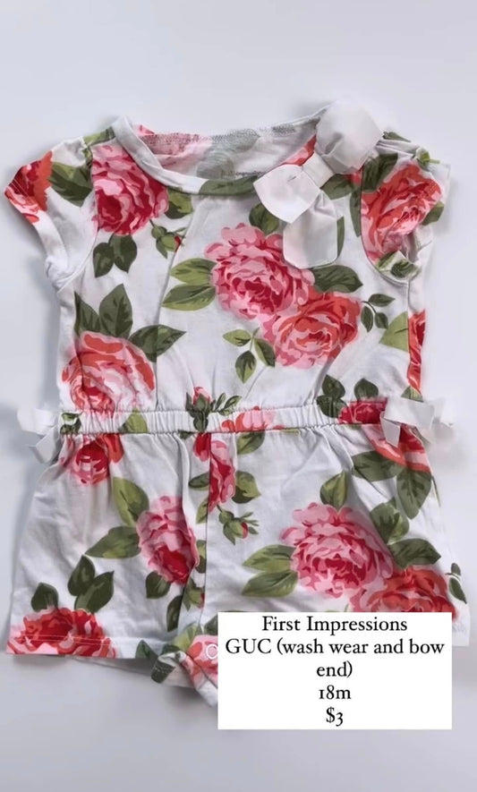 First Impressions Short Romper 18m