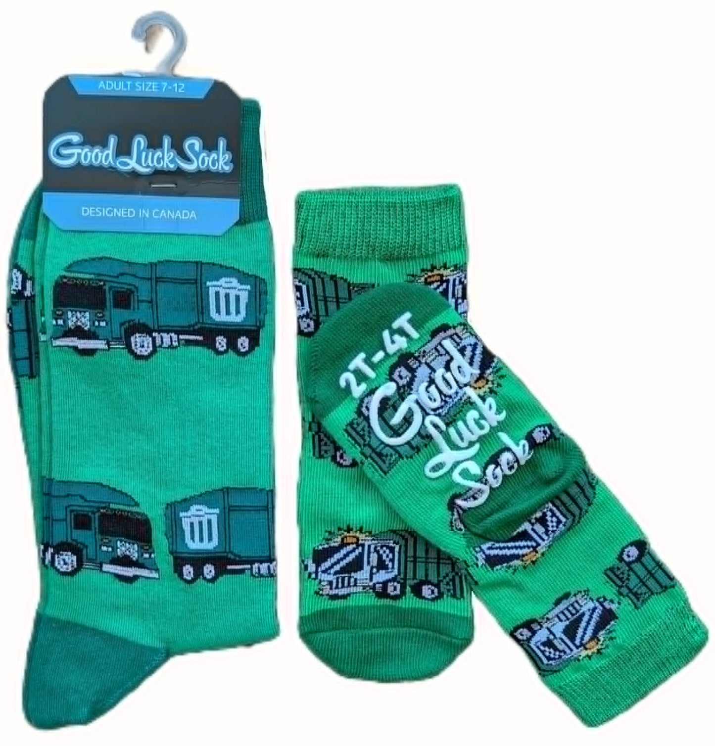 Good Luck Sock - Father/Son Matching Garbage Truck Socks