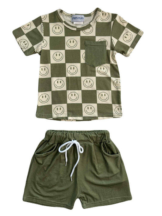 Smiles & Tiles Pocket T-Shirt & Shorts Set