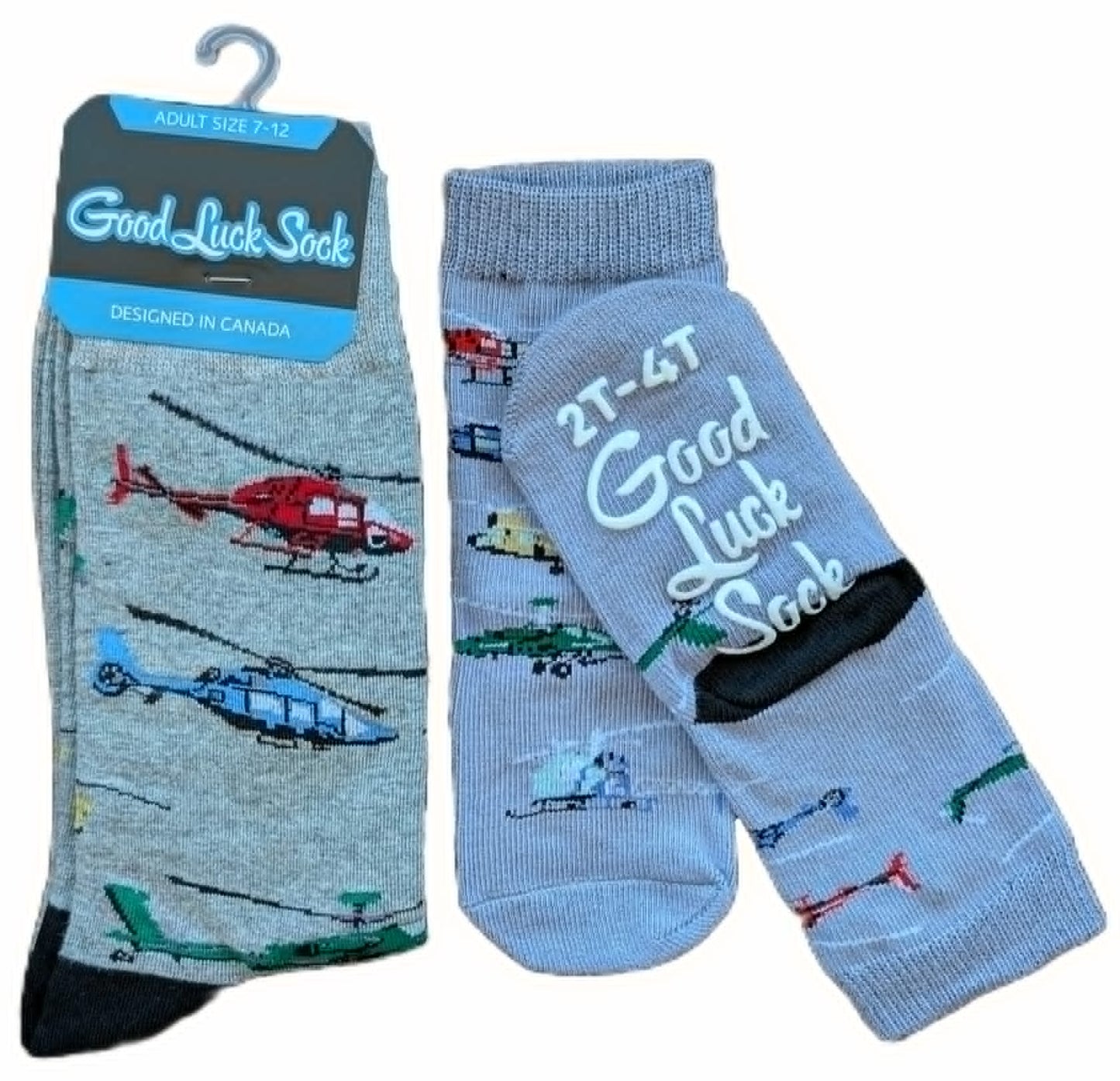 Good Luck Sock - Father/Son Matching Helicopter Socks