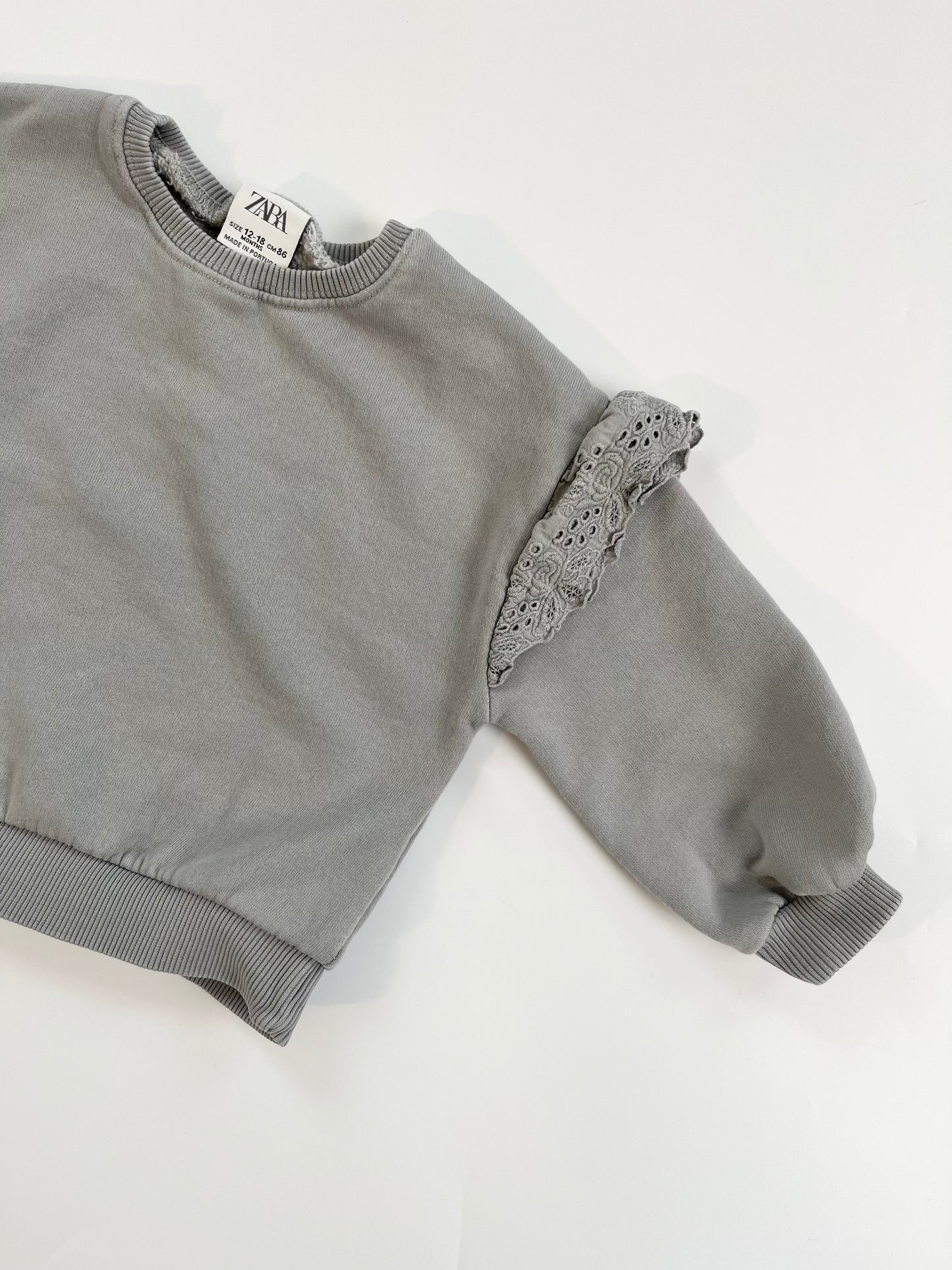ZARA Ruffled Crewneck Sweater 12-18m
