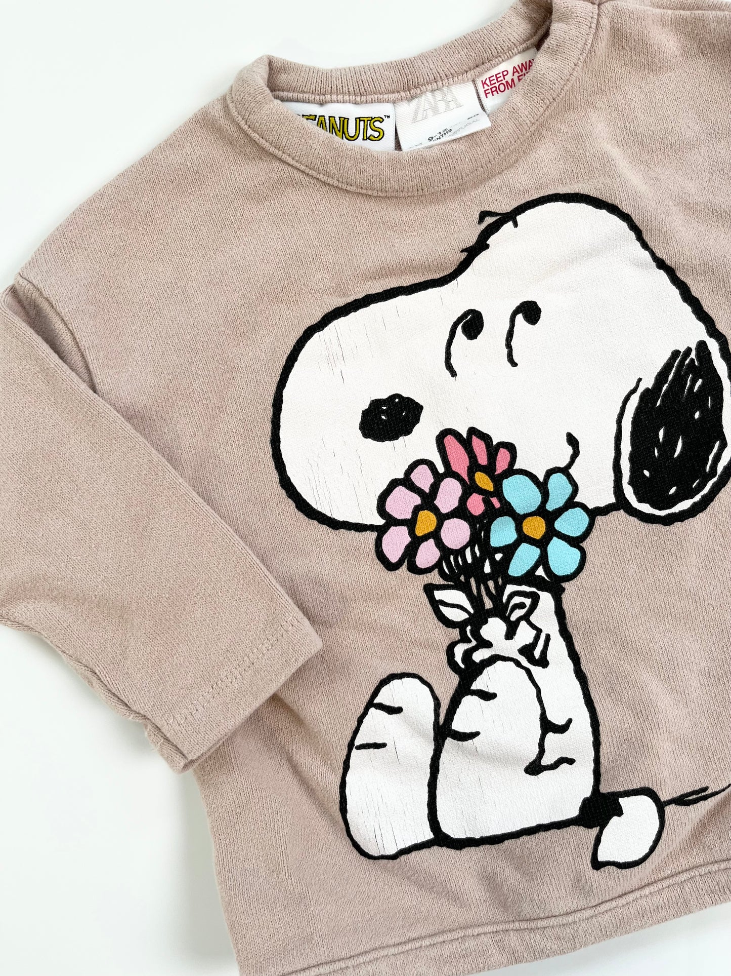 ZARA Snoopy Crewneck Sweater 9-12m