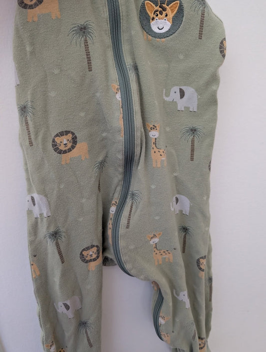 Tuffy Green Giraffe Embroidered Footie Sleeper 12m