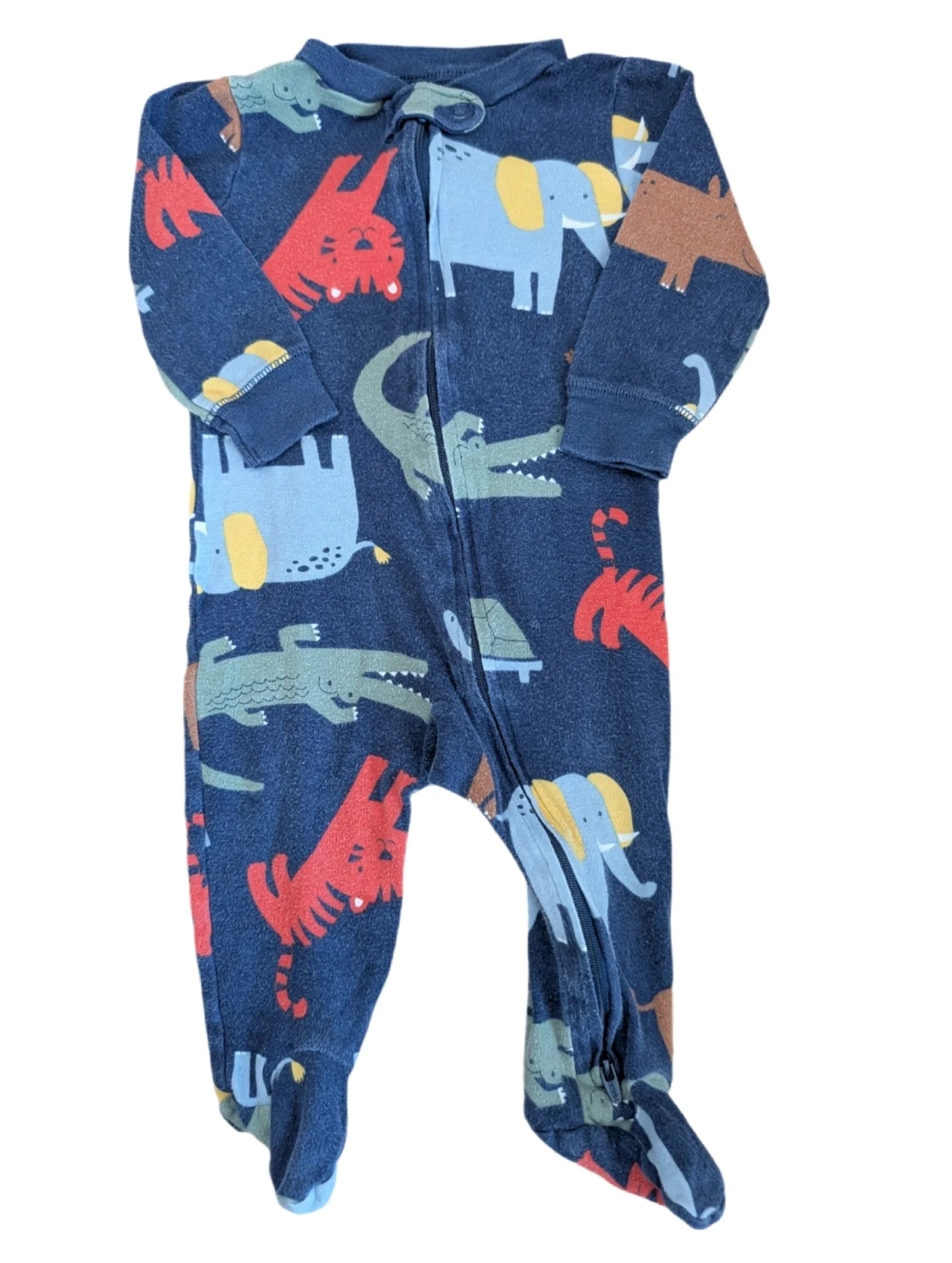 Carter's Navy Blue Animal Footed Sleeper 9m