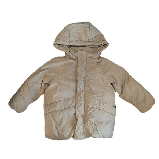 ZARA Kids Tan Hooded Puffer Jacket 4-6T