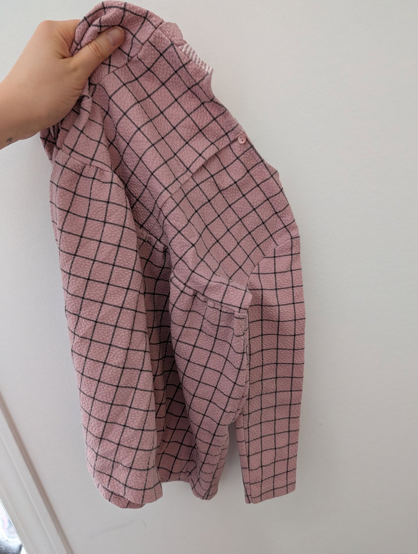 ZARA Pink Checkered Ruffled Long-Sleeve Dress 2-3 Years