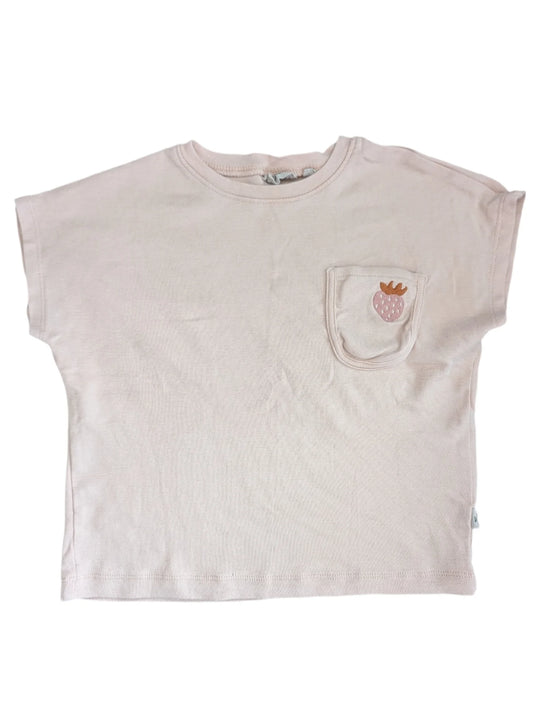 Wheat Pink Strawberry Tee | 4 Years