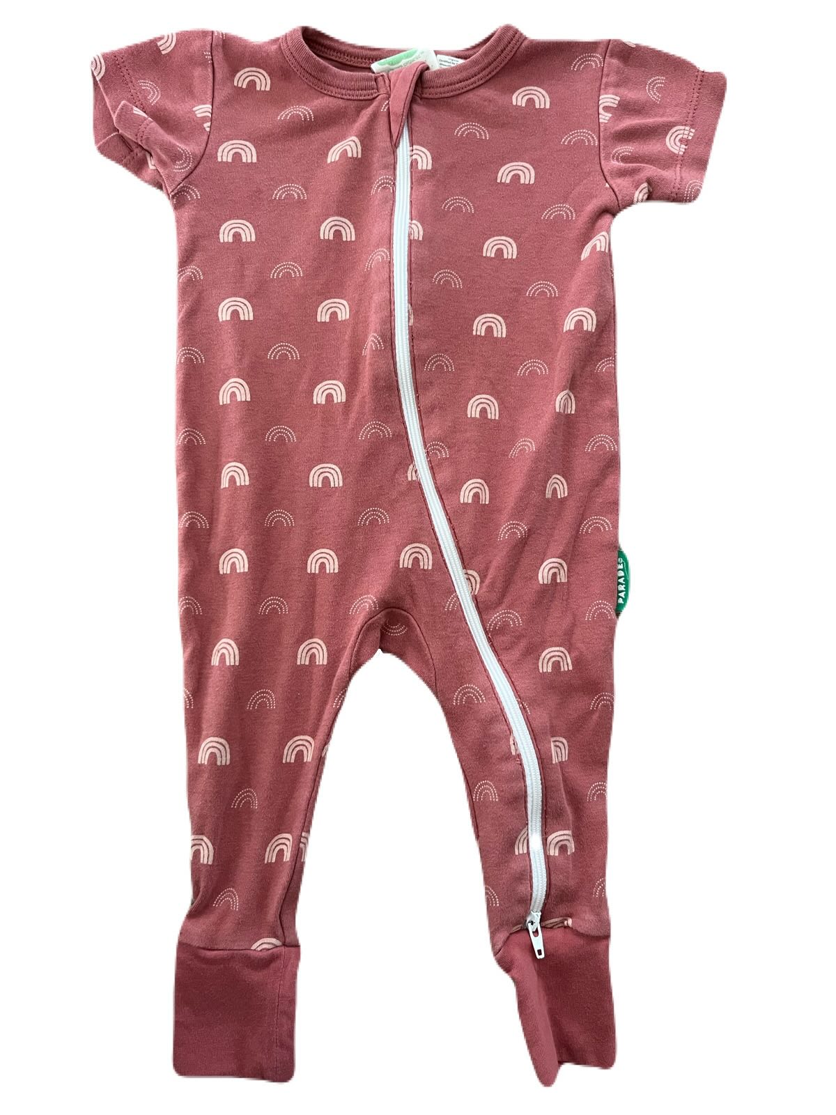 Parade Organic Cotton Rainbow Short-Sleeve Romper | 3-6m