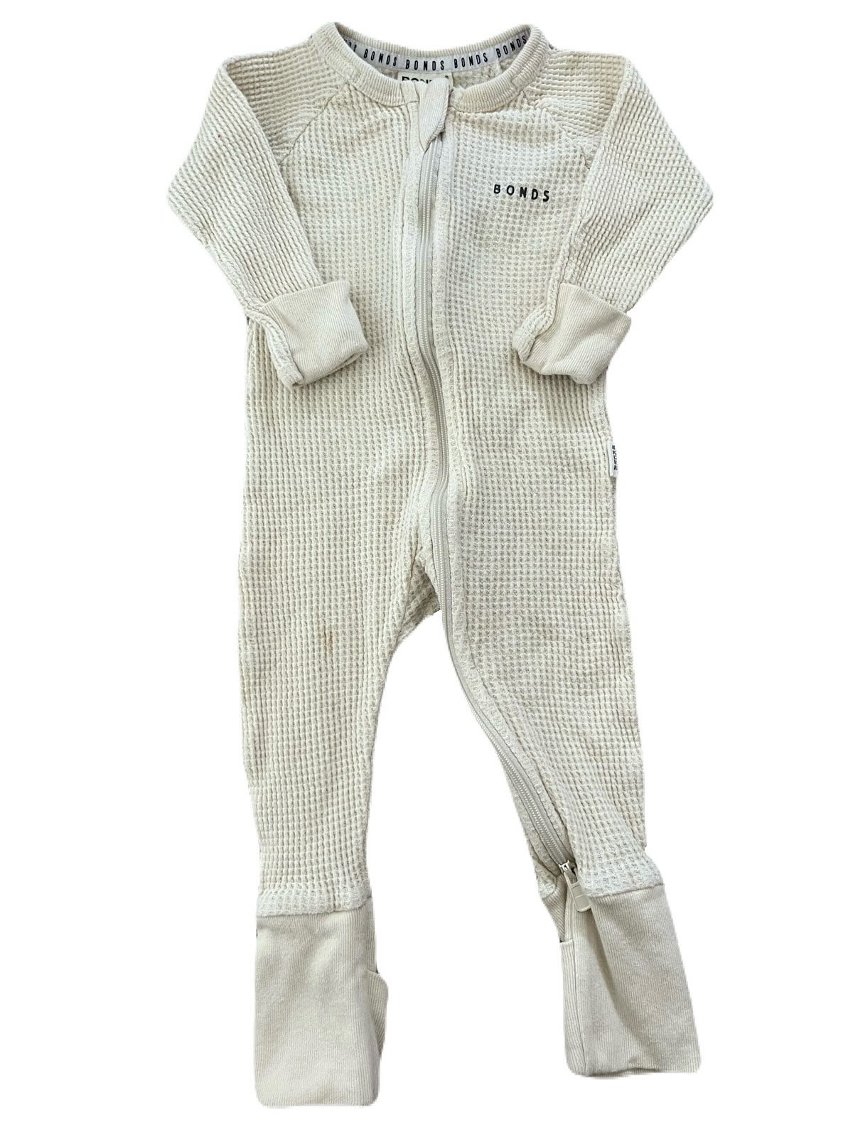 Bonds Wondersuit Waffle Material Cream | 3-6m
