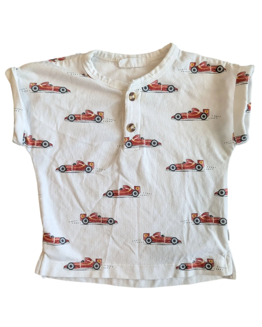 First by Petit Lem Race Car T-Shirt 9m