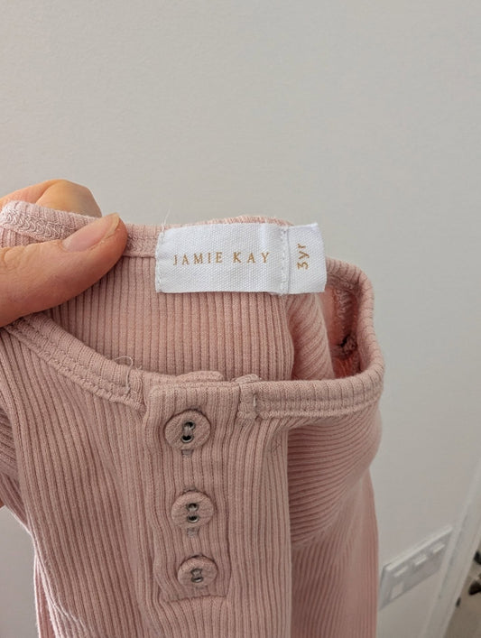 Jamie Kay Organic Cotton Pink Ribbed Top 3yr