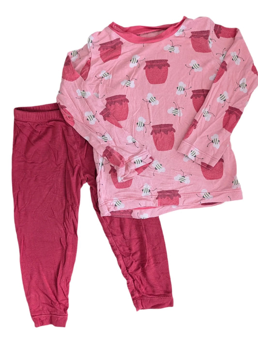 Kickee Pants Bamboo Bees & Honey Pot Pink Set 12-18m