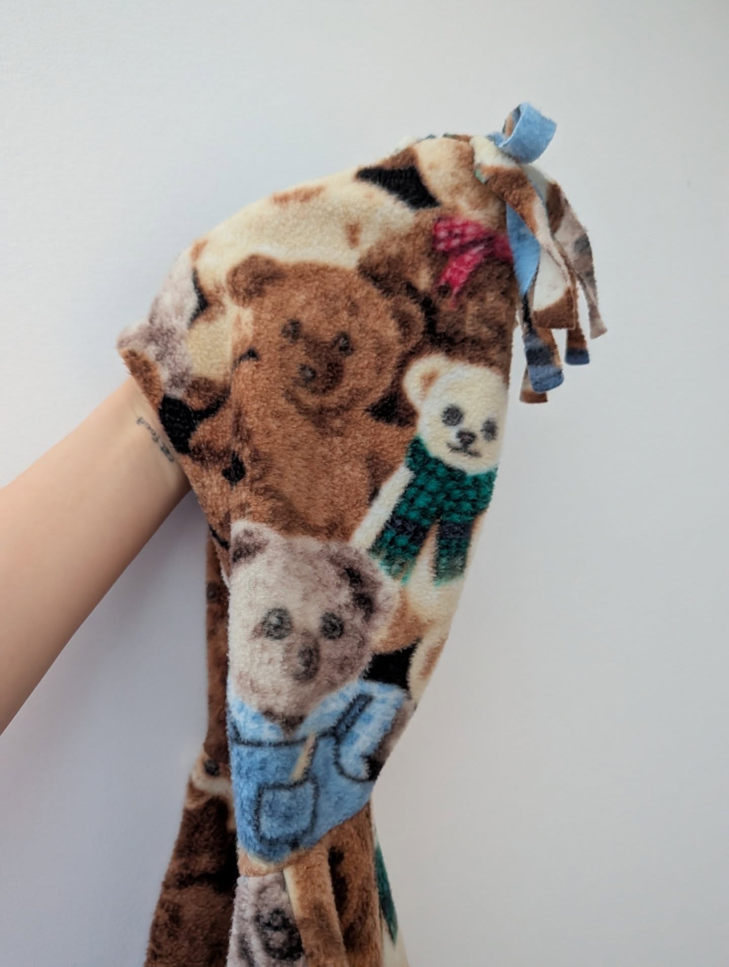 Vintage Teddy Bear Fleece Bunting Suit 0-6m