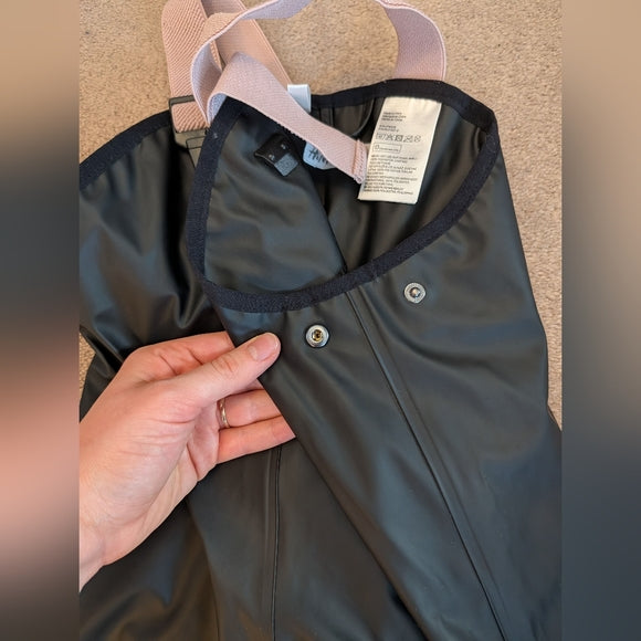 H&M Rain Black Overalls with Heart Design | 2Years