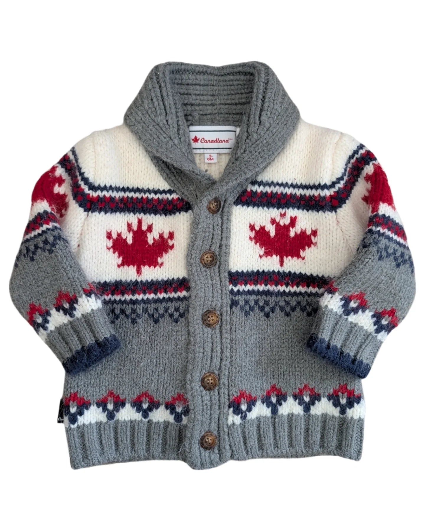 Canadiana "Canada" Knit Cardigan 6-12m