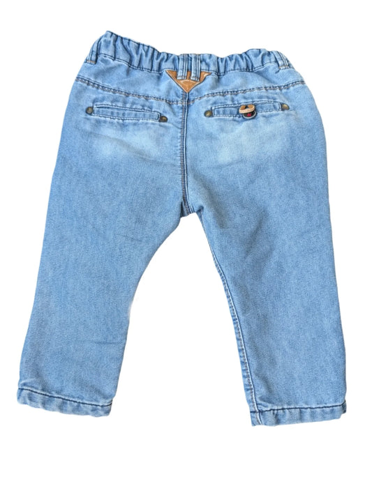 Zara Lined Soft Denim Jeans with Plaid Pocket Detail 18-24m