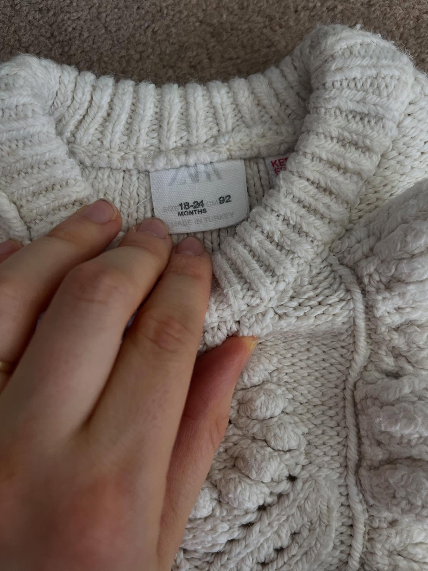 ZARA Cream Knit with Delicate Details | 18-24m