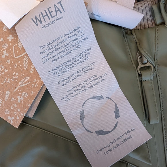 Wheat Kids Olive Green One Piece Snowsuit & Rainsuit | 18m