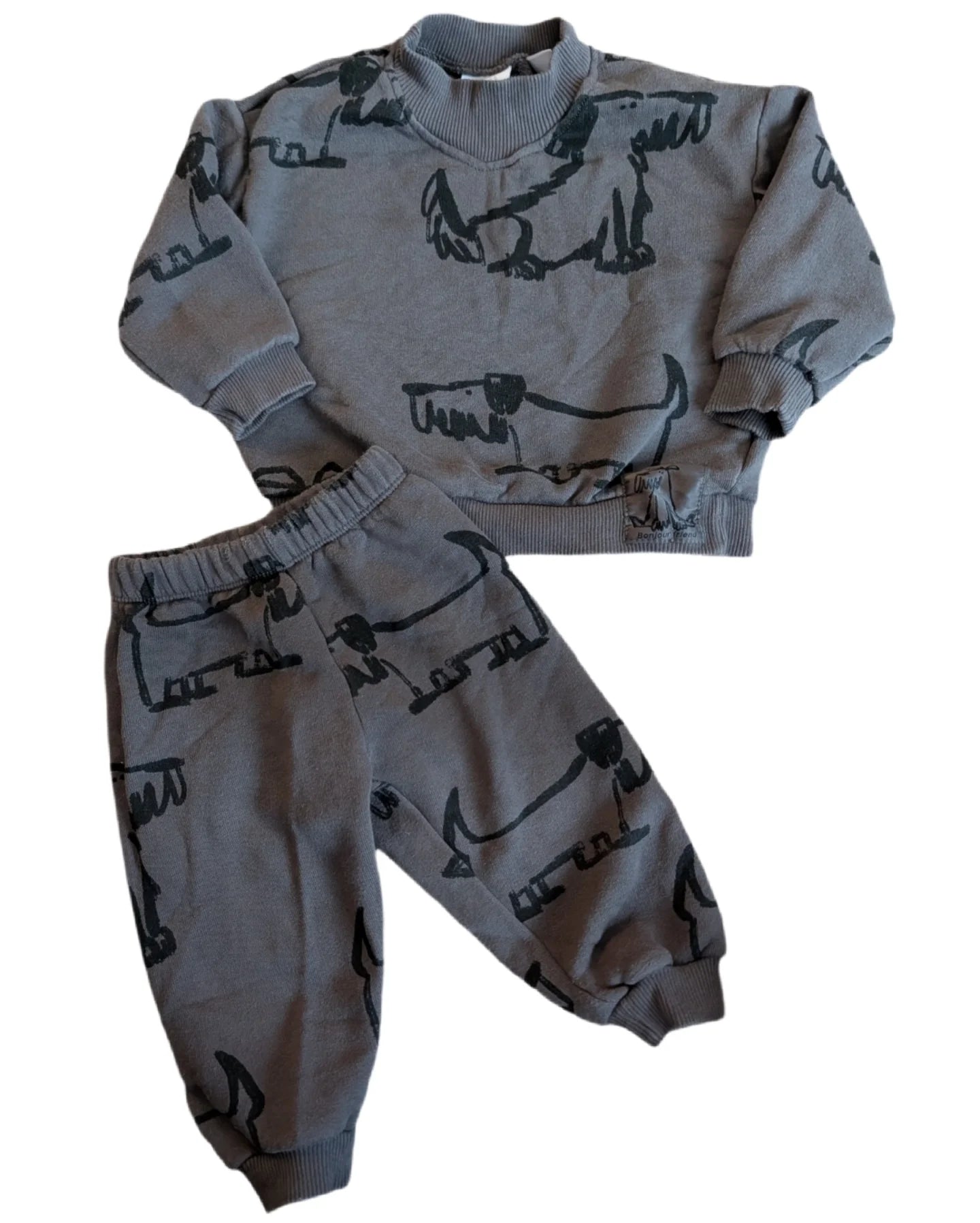 ZARA Dog Sweat Set 12-18m