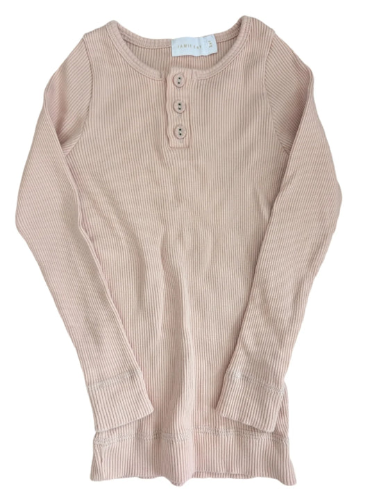Jamie Kay Organic Cotton Pink Ribbed Top 3yr